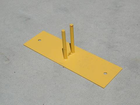 Bu Kanada taşınabilir çit kullanılan sarı bir eskrim ayağı.