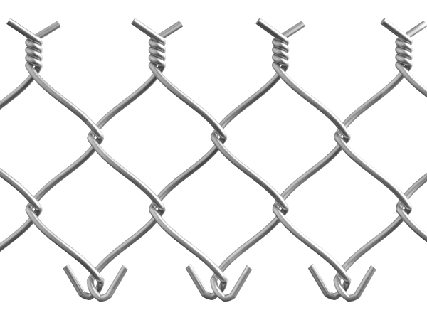 Mafsal-dikenli kenarlara sahip galvanizli zincir bağlantı çit