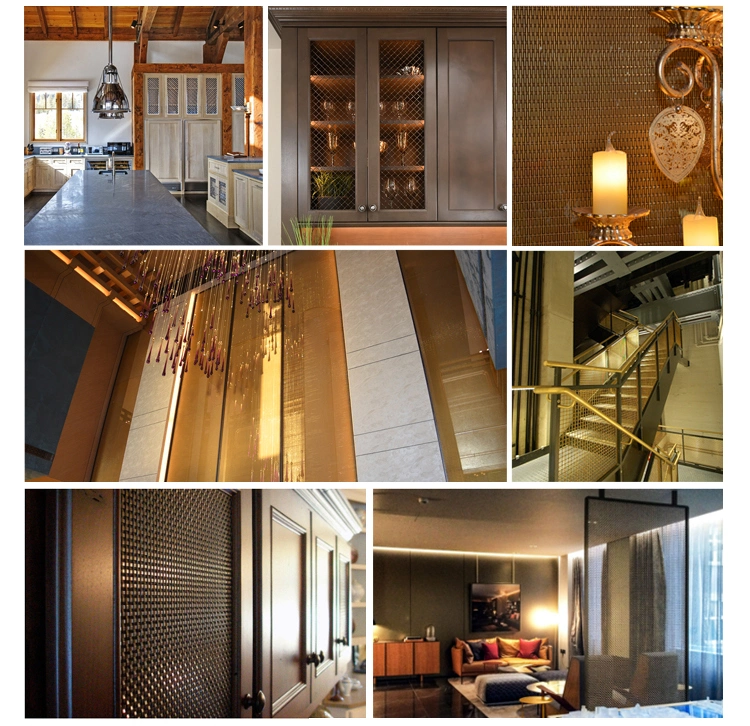 Mobilya dolapları i&ccedil;in dekoratif metal kırpılmış paslanmaz &ccedil;elik d&uuml;z tel ekran ağı 2