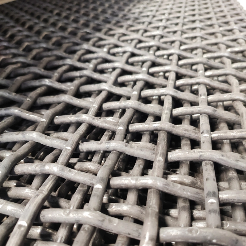Yüksek Tensile 65 Mn Quarry Rock Crusher Vibrating için Crimped Wire Woven Screen Mesh 4