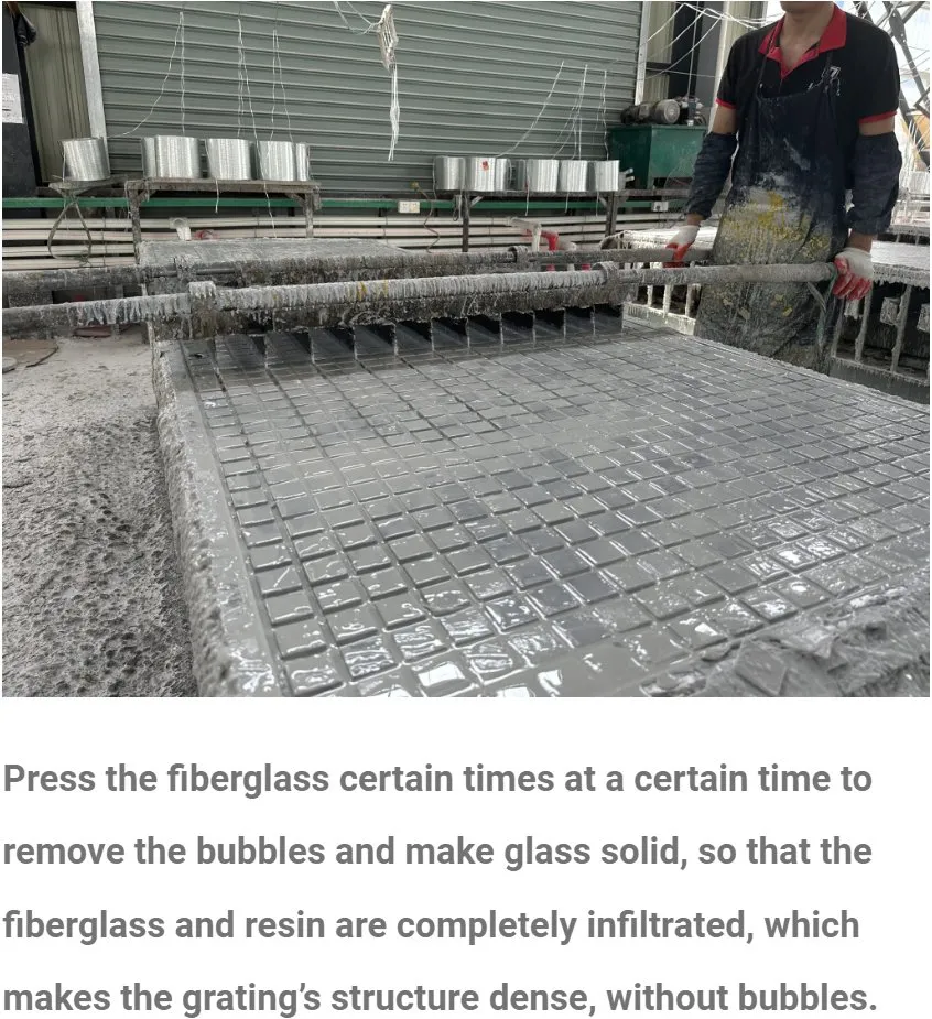 38 mm kalınlığı FRP Pultruded Grating With Gritted Surface And Bolt Fixing Installation (Gritli yüzey ve vida sabitleme kuruluşu ile FRP pultruded ızgara) 7