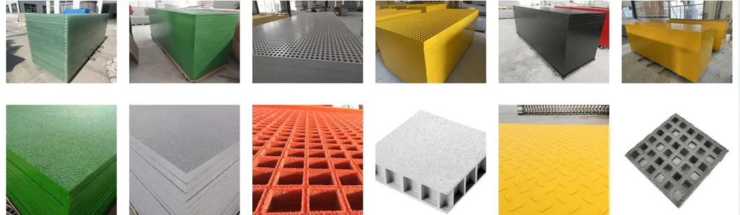 38 mm kalınlığı FRP Pultruded Grating With Gritted Surface And Bolt Fixing Installation (Gritli yüzey ve vida sabitleme kuruluşu ile FRP pultruded ızgara) 8