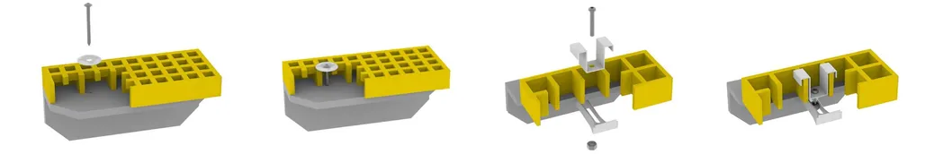 38 mm kalınlığı FRP Pultruded Grating With Gritted Surface And Bolt Fixing Installation (Gritli yüzey ve vida sabitleme kuruluşu ile FRP pultruded ızgara) 10