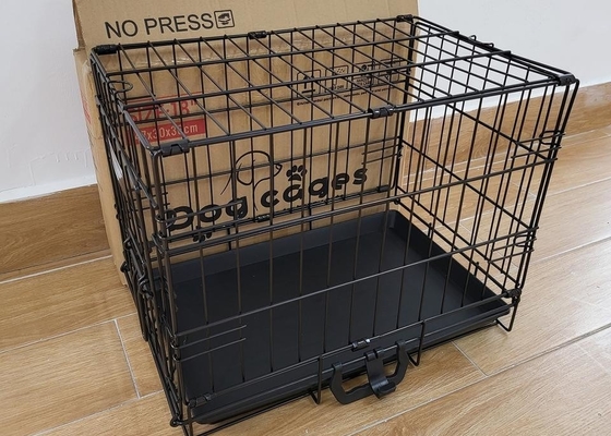 Heavy Duty Folding 30 Inch Large Steel Dog Cages Outdoor Stackable