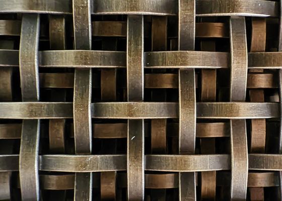 Antika Bakır Düz Paslanmaz Çelik Tel Dekoratif Crimped Dokumalı Tel Ağı Panelleri Dolabın Kapısı Girişleri için ızgaralar