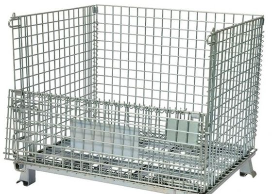 Sert Katlanabilir Tel Ağı Konteyneri Depolama için Katlanabilir Çelik Metal Sepete
