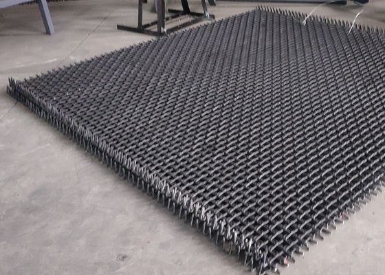 Yüksek Tensile 65 Mn Quarry Rock Crusher Vibrating için Crimped Wire Woven Screen Mesh