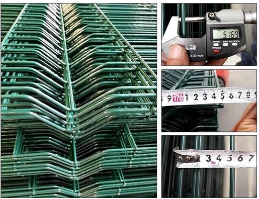 Bahçe Güvenlik Perimetre 0.4mm Eğilmiş Metal Çit 3d Tel Ağı Şeftali Şekilli Post