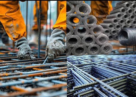 5-16mm İçin Betonarme Metal Kaynaklı Hasır Panel Demir Siyah