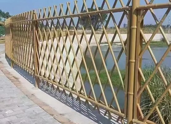 Emniyet Tozu Paltosu Bambu Taklit Bahçe Villa Çit Çalmalı Demir Dekoratif Çit