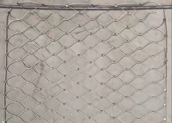 Ss316l 1-6mm 20x20mm Stainless Steel Knotted Rope Mesh With Open Ferrules