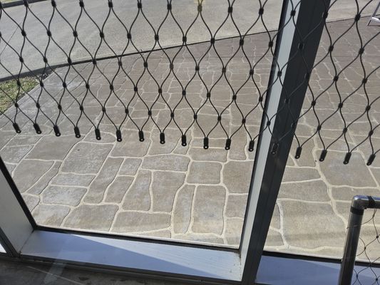 1.2 mm-6.0 mm çaplı ve ağ deliği boyutuyla özelleştirilebilir balustrad kablo ağı