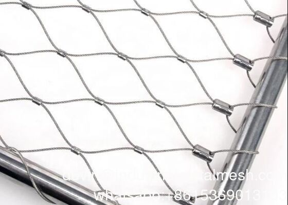 304 316 Yüksek Güçlü Paslanmaz Çelik Bağ Çitleri için Ferruled Cable Wire Rope Mesh