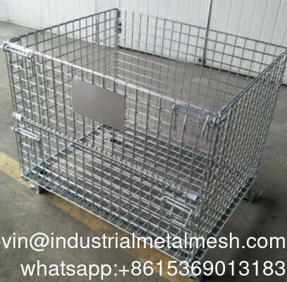 Yüksek Kaliteli Galvanizli Katlanabilir Junior Tel Ağı Sepeti 1/2 Drop Kapısı ile
