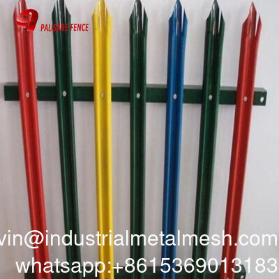 Toptan toz kaplamalı W D Pale yuvarlak/tek/üç noktalı güvenlik çitleri Palisade çitleri