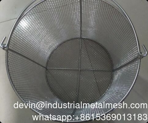 316 Stainless Steel Wire Mesh Basket Round Disinfection Cleaning Basket Industrial Storage Basket