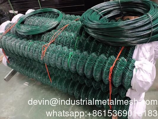 9 Gauge Black PVC Coated Galvanized Steel Chain Link Fence Fabric Chain Link Fencing