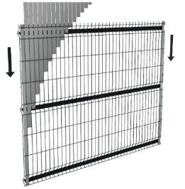 Bahçe için 60x60mm Eğimli Metal Çit 3D Tasarımı