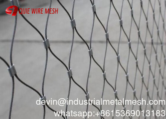 Ss316l 1-6mm 20x20mm Stainless Steel Knotted Rope Mesh With Open Ferrules