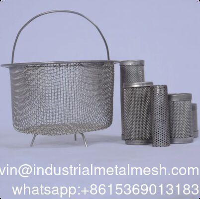 Sıvı Filtrasyonu İçin Özel 304 316 316L Paslanmaz Çelik Tel Örgü Filtre Sepeti Çıkarılabilir Tank Eklentisi