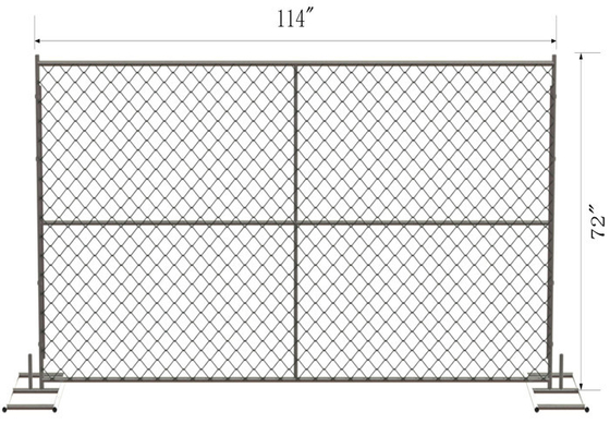 Amerikan Sıcaklık Zinciri Bağlantı Çit Kumaş 6 Ft X 8 Ft Çevre Devriye Panelleri Galvanizli GAW
