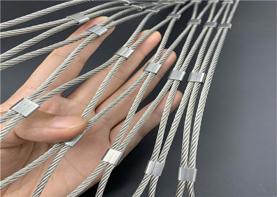 Ss316l 1-6mm 20x20mm Paslanmaz Çelik Düğümlü Halat Mesh