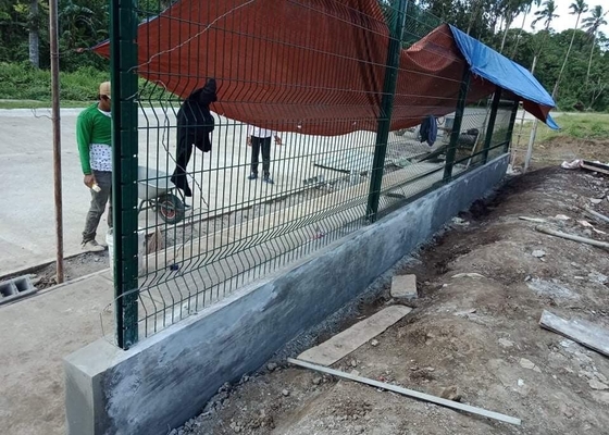 Şeftali Post ile Toz Boyalı 3D Kavisli Metal Çit Kaynaklı Hasır Panel Çit