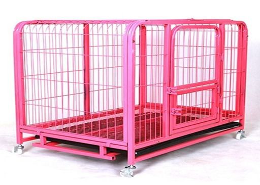 Pembe Renkli Metal Hasır Katlanabilir Köpek Sandığı Kennel Kafes Özelleştirilebilir