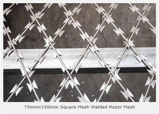 Gümüş Galvaniz Kaynaklı 3.2mm Jiletli Hasır 75x150mm Açılış